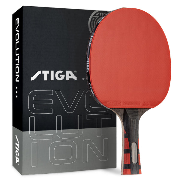 STIGA Evolution Performance Ping Pong Paddle - 6-ply Light Blade - 2mm Tournament-Approved Premium Sponge - Flared Handle for Next-Gen Grip & Control - Performance Table Tennis Racket